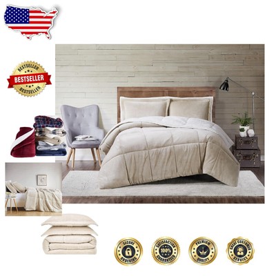 Cozy Geometric Twin XL Comforter Set in Tan - Perfect for Reading and Napping-image
