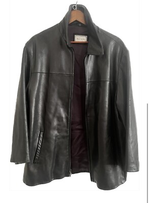 Riley Olmes Collection Men’s Genuine Leather Jacket With Full Zip Barely Worn-image