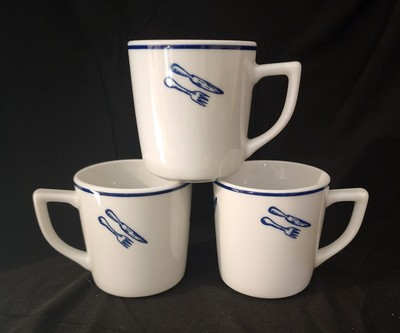 Rosanna Imports Dinnertime Pattern Coffee Mugs ~ Set Of Three (3)-image
