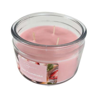 Mainstays Iced Poundcake Scented 3-Wick Glass Jar Candle, 11.5 oz.-image