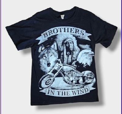 Brothers In The Wind T Shirt Mens M American Biker T Shirt Indian Motorcycle 90s-image