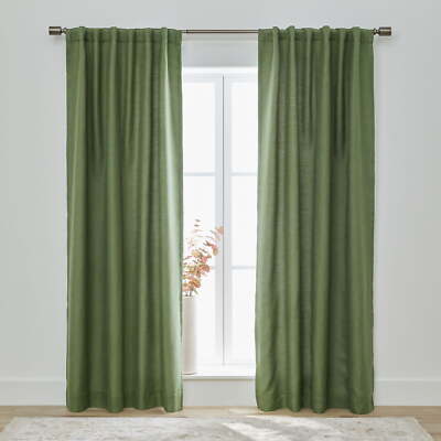 Better Homes & Gardens Linen Blend Curtain, Single Panel, Dark Cilantro-image