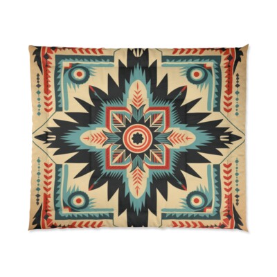 King Size Southwestern Aztec Comforter Home Decor Navajo Cabin Native American-image