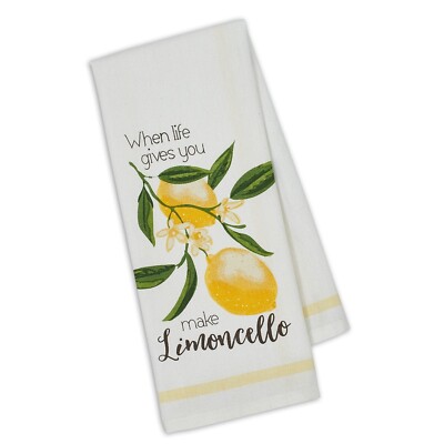 Design Imports Inc DII Kitchen Towel Print Life Gives You Lemons Limoncello NEW -image