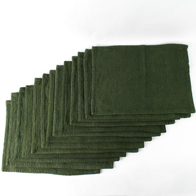 Lot of 13 Matching Pier 1 Imports Forest Green Fabric Place Mats 19