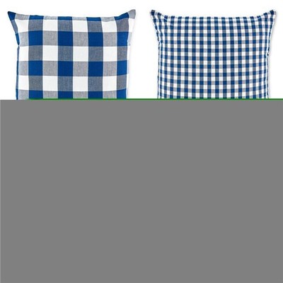 Design Imports Z02381 18 x 18 in. Assorted Navy & Off White Gingham & Buffalo...-image