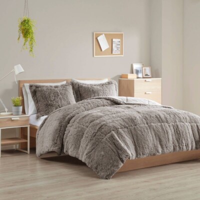 Malea Shaggy Comforter Set, Long Faux Fur Cozy Down Alternative, King/ CAL KING-image