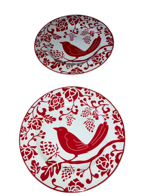 Pier 1 imports Red Bird Dessert Salad Plates- Set Of 2-image