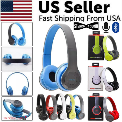 Wireless Bluetooth 5.0 Headphones Headset Over-Ear FM Radio MIC Foldable TF Card-image