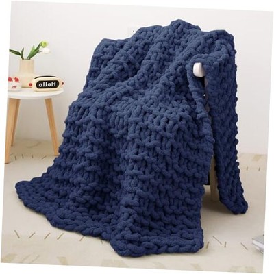 Knit Blanket Cream Soft Washable Chenille Throw Blanket Cozy 50