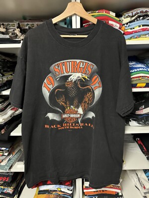 Vintage Sturgis Rally Week 1997 Ride With The Wind Eagle Harley Shirt L/XL Mens-image