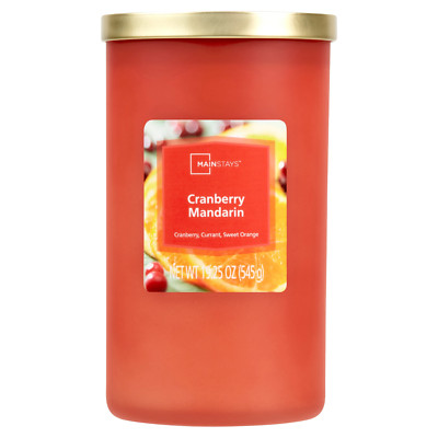 Cranberry Mandarin Scented Frosted Glass Single-Wick Candle, 19.25-Ounce-image