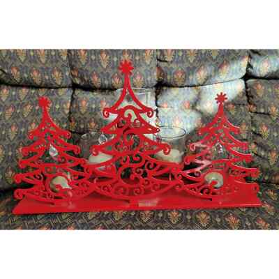 Better Homes and Gardens whimsical trees metal tealight rail-image