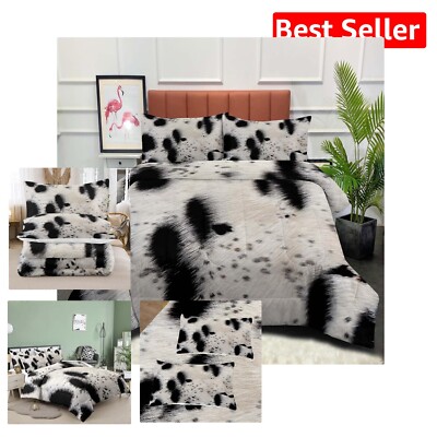 Cow Print Bedding Full Set for Kids & Teens - Cozy Comforter & Pillowcases-image