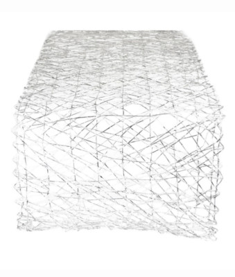 Design Imports Silver Woven Paper 14x72 Table Runner L90902-image