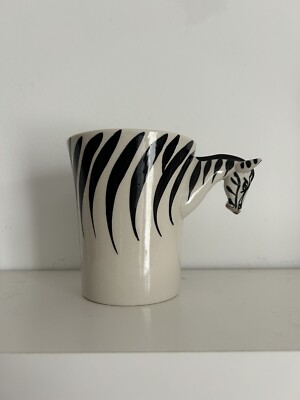 Pier 1 Imports Zebra 3D Handle Ceramic Mug 16 Oz Wild Animal Safari Jungle-image