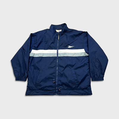 Vintage Reebok Jacket Mens Large Blue Full Zip Outdoor Windbreaker 90s Bomber-image