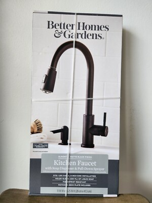 Better Homes & Gardens Elmont Pull Down Kitchen Sink Faucet, Matte Black-image