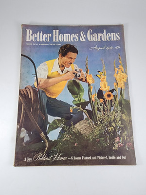 Better Homes & Garden Magazine August 1940 Bildcost Gardened Homes Vtg-image