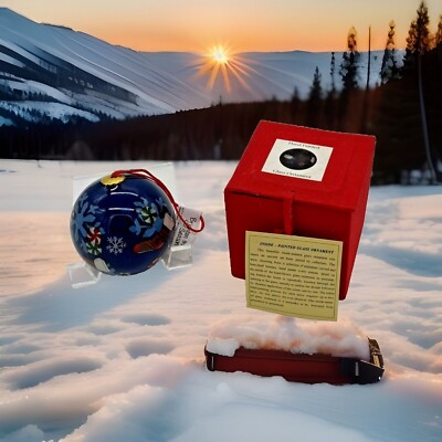 Bealls Import Ornament Inside Painted Christmas Holiday Design with Box Vintage-image