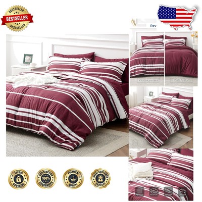 Elegant and Cozy Burgundy King Comforter Set - 7 Pieces for -Round Comfort-image