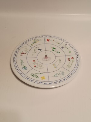 Trivet Melamine Design Imports With Floral Design Made in Italy Round 8