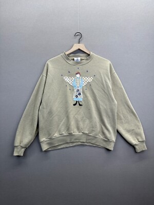 Jerzees Womens Beige Sweater Pullover Angle Crew Neck Long Sleeve Size L 