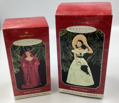 Hallmark Keepsake  (2) SCARLETT O'HARA #1 & #2 in series Ornaments , 1997-98 NEW-image