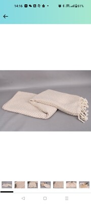 Sylanfia Lightweight Beige Farmhouse Throw Blanket for Couch, Cozy Decorative...-image