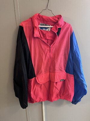 VTG 80's Pacific Trail Color block Wind Breaker Track Jacket 1/2 Zip XL-image