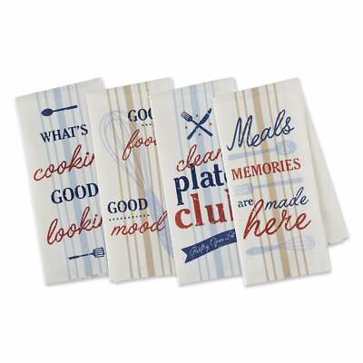Design Imports 754093 What's Cookin' Printed Dishtowels Set Of 4-image