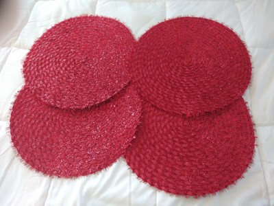 Set of 4 Pier 1 Red Round 15