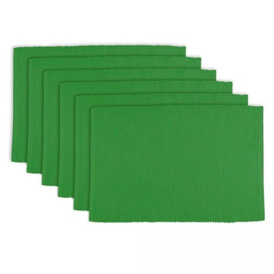 Green Sage Placemats (Set Of 6) - Design Imports: Cotton Rectangular Table-image