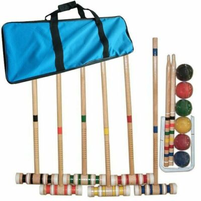 Complete Croquet Set with Carrying Case Backyard Outdoor Lawn Game-image