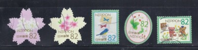 Japan 2016  Spring Greetings Complete Used Set 82Y Sc# 3979 a-e-image