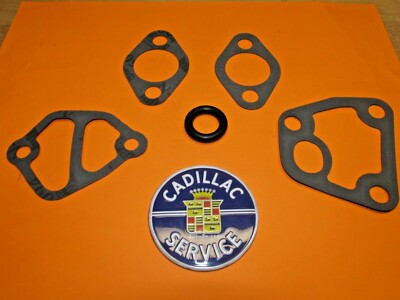 1963 - 1967 CADILLAC 390 429 V8 WATER PUMP CROSS OVER PIPE GASKET SET USA BEST-image