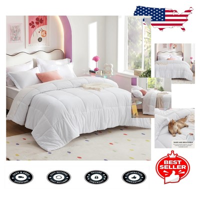 Durable White Comforter Set - Complete 7-Piece Bedding Solution for Full Beds-image