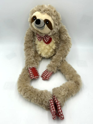 Pier 1 One Imports Virgil Sloth Plush Heart Bow Tie Long Dangle Arms Legs-image