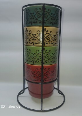 Pier 1 Imports Stackable Coffee Mugs Celtic art design-image