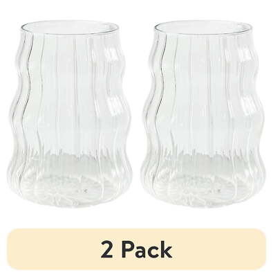 (2 pack) Better Homes & Gardens Fluted Bubble Glass Clear-image