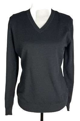 Urban Coco Sweater Women's Size M Black V-Neck Basic Soft Cozy Comfort-image
