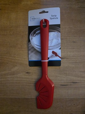 Mainstays Spatula Swip Functions As A Spatula & Whisk Cleaner Silicone Red New-image