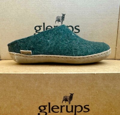 Glerups - Women's Slip On Forest Leather Sole Slippers New in Box-image