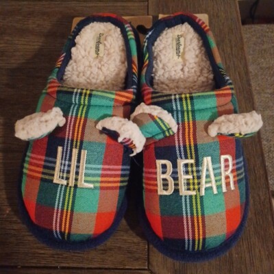 Dearfoam Cozy Comfort Memory Foam Easy On/off Lil Bear Slippers Size 4/5-image