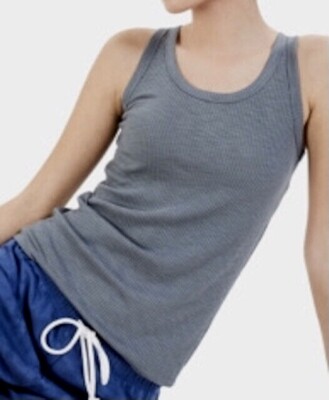 Jenni Intimates Women's Top Ribbed Rayon Tank Pajama Gray Size Small-image