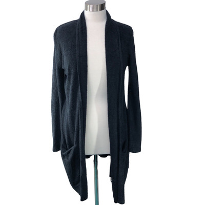 Barefoot Dreams Sz S CozyChic Lite Essential Long Cardigan Shawl Collar 428 Gray-image