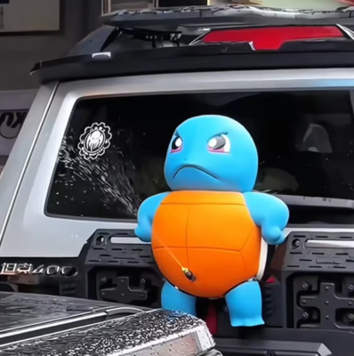 16cm Cute Anime Squirtle Car Ornament | Big Water Spray Toy Accessory Model-image