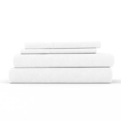 Becky Cameron King Bed Sheet Set Solid Linen and Rayon Bamboo Blend 4-Piece-image