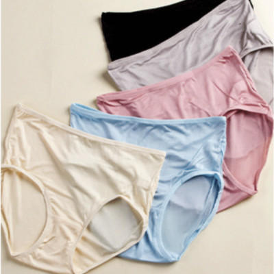 100% Mulberry Silk Underwear Women‘s Briefs Underpant Lady Panties 3pcs Knickers-image