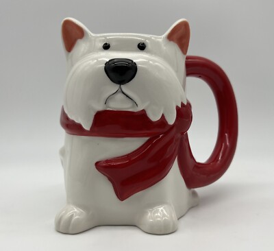 Pier 1 Imports 3D Terrier Dog with Red Scarf Coffee Mug-image